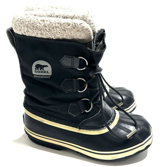 Sorel Other - Sorel Youth Size 4 Black Winter Unisex Yoot PAC Nylon Waterproof Boots NY1879